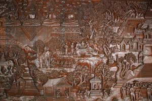Wat Phra Doi Suthep, Chiang Mai. Relief. Thailand von Unbekannt