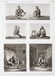 Wolle & Kammgarn, Spinnen Textil- und Holzarbeiter, Ägypten, ca. 1798 von Unbekannt