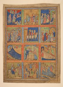 f. 1: Eine Serie von 24 Miniaturen aus dem Leben Christi; Sieben Ausschnitte aus illuminierten Manuskripten. 12. Jahrhundert-15. Jahrhundert