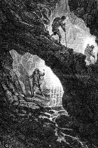 Faksimile des Romans "Reise zum Mittelpunkt der Erde" von Jules Verne (Gravur) von Unbekannter Künstler
