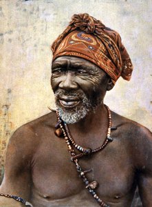 Porträt eines Zulu-Arztes, späte 19. Jahrhundert