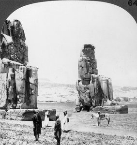 Kolossale Memnon-Statuen in Theben, Ägypten, 1905