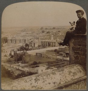 Von der Kathedrale von San Francisco, auf der größten Aztekenpyramide, Blick über Cholula, Mexiko, 1901