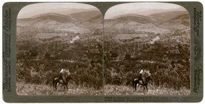 Libanon, Blick nach Osten über das obere Jordantal zum Berg Hermon, 1900er Jahre von Underwood and Underwood