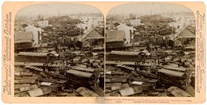Blick auf den Perlfluss Zhu Jiang in Kanton Guangzhou, China, 1900