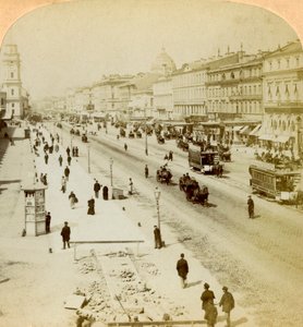 Newski-Prospekt, die Hauptstraße von St. Petersburg, Russland, 1897