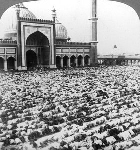 Gebet in der Jumma Musjid, Delhi, Indien, 1904