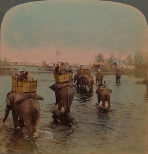 Rückkehr ins Lager nach einem Tagesschießen, Bebar-Dschungel, Indien, 1909
