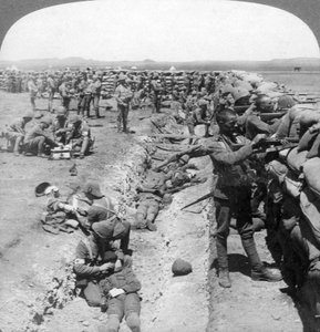 Royal Munster Fusiliers kämpfen bei Honey Nest Kloof, Südafrika, 1900
