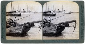 Russisches Kanonenboot Bobre in Neu-Chwang, Mandschurei, Russisch-Japanischer Krieg, 1904
