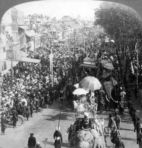Der Herzog und die Herzogin von Connaught und in der großen Durbar-Prozession, Delhi, Indien, 1903