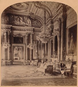 Der prächtige blaue Raum der Königin, Buckingham Palace, London, England, 1900 von Underwood and Underwood
