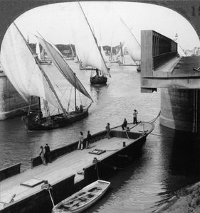 Die große Nilbrücke, Kairo, Ägypten, 1905