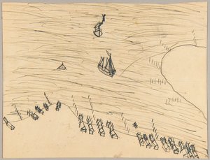 Boote und Küstenlinie