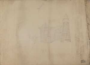 Leuchtturm und Haus von Unidentified
