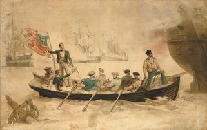 Perry überträgt seine Flagge auf die Niagara