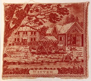 Textilfragment: Die vier Jahreszeiten