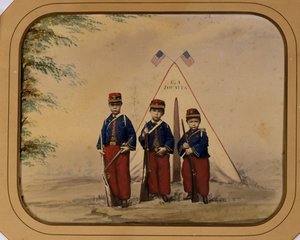 Drei Jungen im Zouave-Kostüm von Unidentified