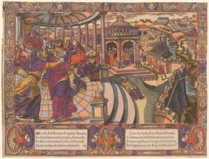 Ananias der falsche Prophet verführt das Volk und bricht die Kette von Jeremia, das Volk von Juda ist in Babylon gefangen.