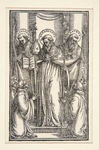 Buchillustration mit drei Heiligen von Unknown