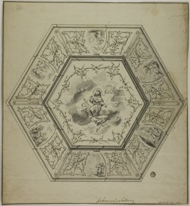 Deckenentwurf mit dem heiligen Antonius von Padua umgeben von Episoden aus seinem Leben und Symbolen des Martyriums der Apostel von Unknown