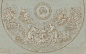 Entwurf für eine Apsis mit Franziskanermönchen und Engelsgruppen von Unknown