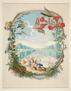Feenszene mit Kolibris und Feen von Unknown