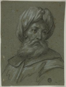 Kopf eines alten Mannes mit Turban und Bart von Unknown
