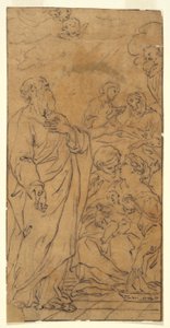 Heilige Familie und Heiliger (Geburt der Jungfrau Maria), in Rom, S. Giovanni in Fonte von Unknown