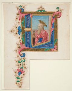 Initiale L, mit einem Heiligen darin von Unknown