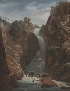 Landschaft und Wasserfall