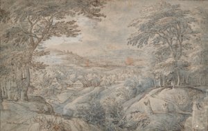 Landschaft mit Fernsicht im Tal