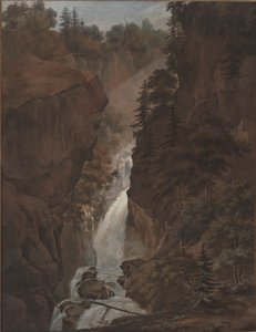 Landschaft mit Wasserfall