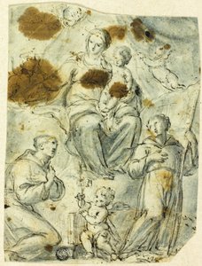 Madonna mit Kind und den Heiligen Antonius von Padua und Wilhelm von Aquitanien von Unknown