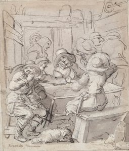 Frohe Weihnachten (recto); Frau und Soldat sitzen am Tisch (verso)