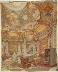 Darstellung der Großen Ehrengalerie, Palazzo Paz, Buenos Aires, Argentinien von Unknown