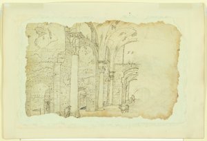 Ruinen der Thermen des Diokletian (recto); Eine andere Ansicht desselben Themas (verso) von Unknown