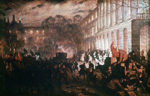 Smolny-Institut - Hauptquartier der Oktoberrevolution, Petrograd 1917, Gemälde von V. Kuznetsov