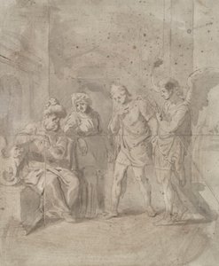Tobit und der Engel verlassen seine Eltern