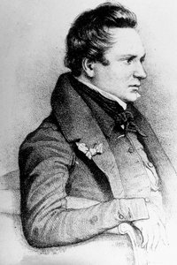 Victor Hugo (1802-1885) französischer Schriftsteller, hier im Jahr 1832, Gravur von Georges Frey nach Leon Noel