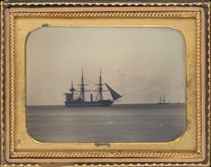 H.M.S. Dauntless vor Anker in der Carlisle Bay, Barbados von Unknown 19th Century
