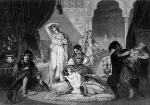 Ein christlicher Gefangener im Harem. In „Die allgemeine Geschichte der Marine“ von Van Tenac von Unknown artist