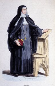 Eine Clarisse, eine Ordensschwester des Ordens von St. Klara, gegründet im 13. Jahrhundert.