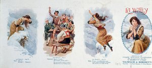Eine Serie von Vignetten, die die Oper La Wally illustrieren (Lithographie)