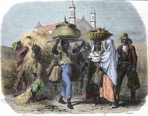 Ein reisender Brothändler in Kuba, Gravur von 1870