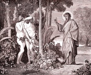 Adam und Eva, Fac-simil aus dem Buch von Louis Veuillot "Jesus Christus" gedruckt in Paris von Unknown artist