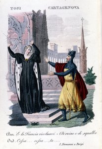 Adelaide Tosi und Orazio Cartagenova in „I Normanni a Parigi“ von Saverio Mercadante. Italienischer Komponist (1795 - 1870)