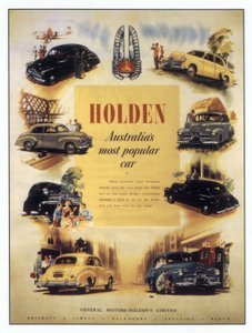 Werbung für Holden australische Autos, ca. 1950