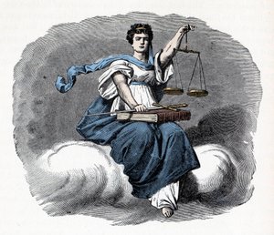 Allegorie der Gerechtigkeit - 1882 - Holzschnitt von Unknown artist