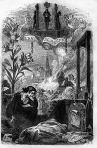 Allegorie der Weißen Schreckensherrschaft in Frankreich 1815 (royalistische Reaktion nach dem Sturz Napoleons gegen Bonapartisten und ehemalige Revolutionäre). Gravur des 19. Jahrhunderts von Unknown artist